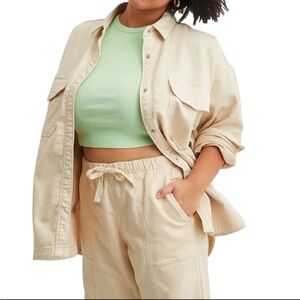 Aerie Me Day Button Down Shirt ~ Ivory/Cream